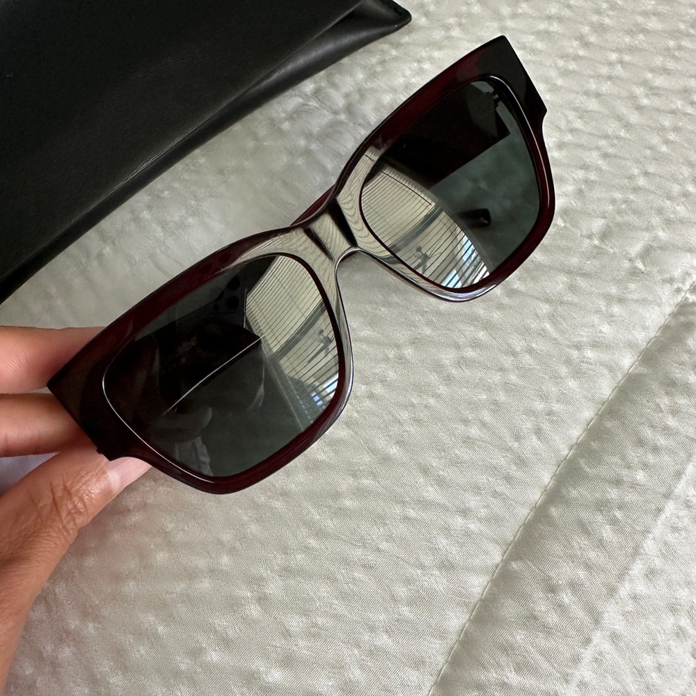Authentic Saint Laurent Black and Burgundy Sunglasses